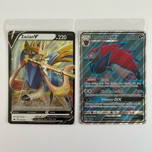 Zacian V 138/202 & Zoroark GX SM84 - Jumbo Oversized Pokémon Cards (Set of 2)